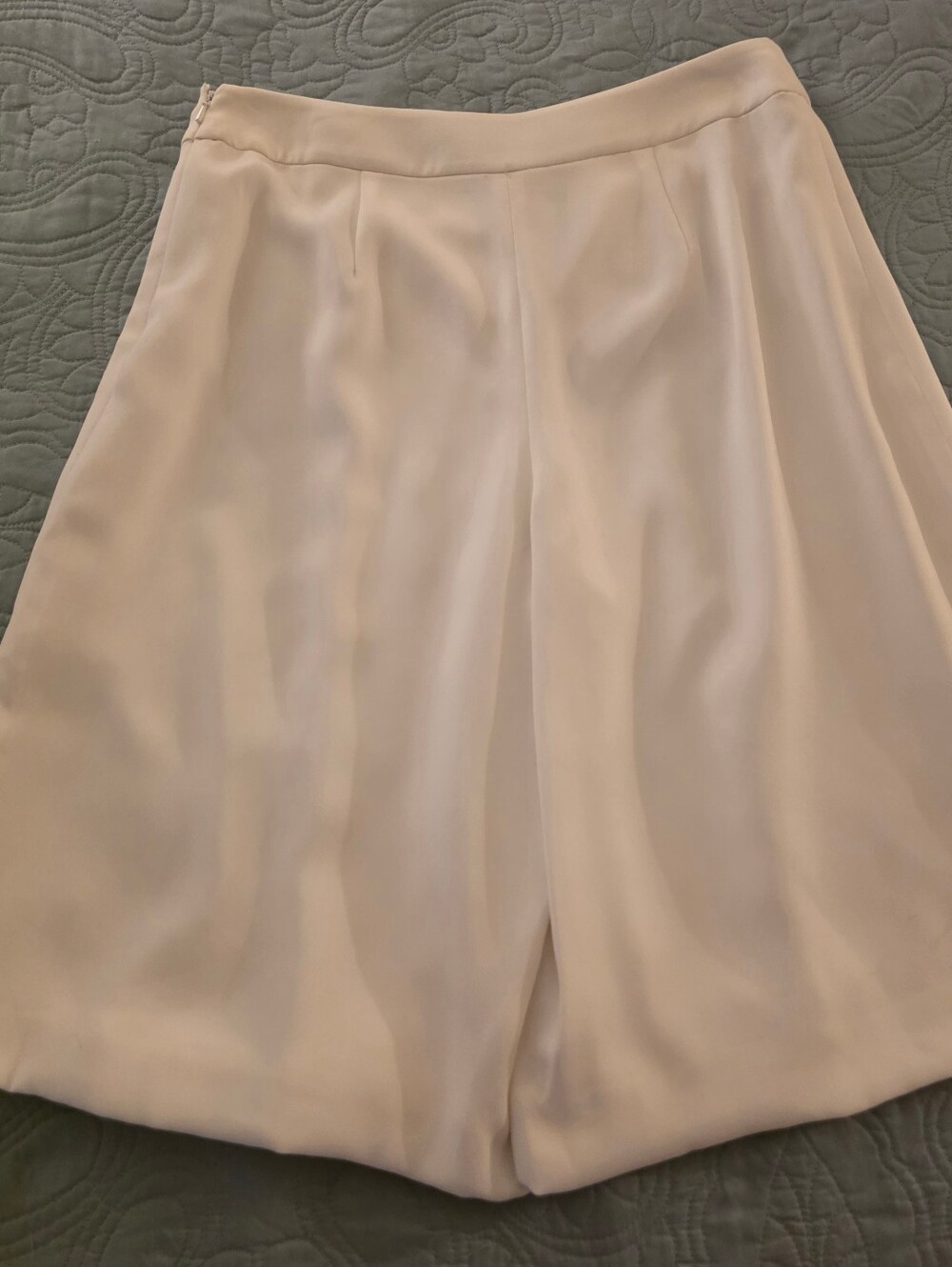 Magaschoni Wide Leg White Dressy Culotte Pants Sz 8 New